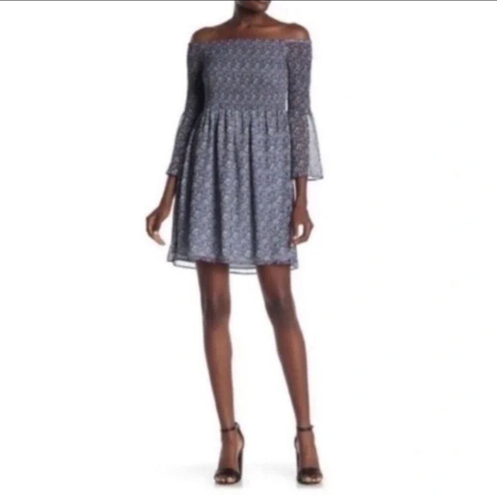 Sam Edelman Off the Shoulder Ditsy Print Dress (8)